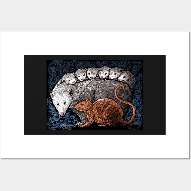 Opossum and Rat Wall Art by SunnyDaysNH